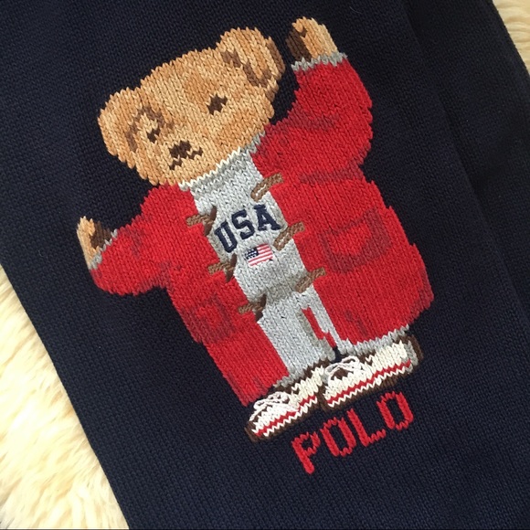 Very RARE vintage Polo Ralph Lauren Bear Scarf🧣 - Picture 7 of 8